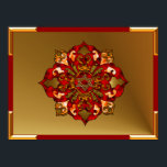 Red Hanukkah Mandala Poster<br><div class="desc">Reds,  bronze,  orange,  fill a mandala with a Star of David in the center with bright,  festive textures to celebrate Hanukkah.</div>