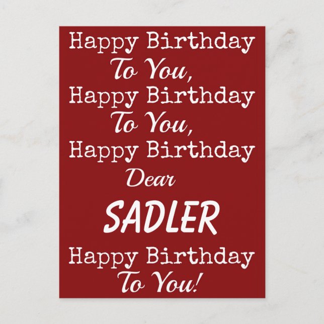 Red Happy Birthday Song Postcard Postkarte (Vorderseite)