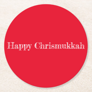 Red Happy Chrismukkah Untersetzer