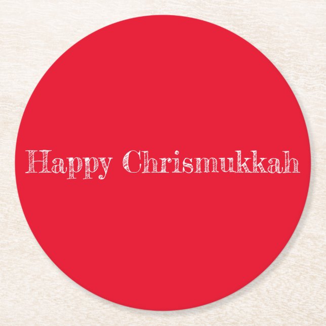 Red Happy Chrismukkah Untersetzer (Vorderseite)