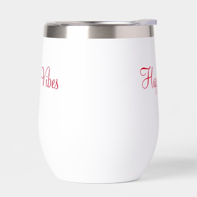 Red happy vibes vacances simple minimum calligraph (Gauche)