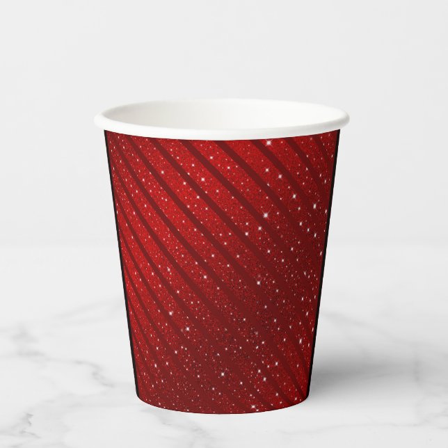 Red Happy xmas luxe background Pappbecher (Vorderseite)