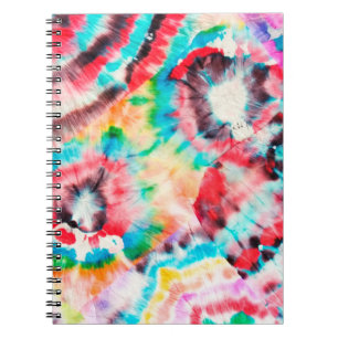 Red Hard Grunge. Shibori Muster. Golden Brush Gra Notizblock