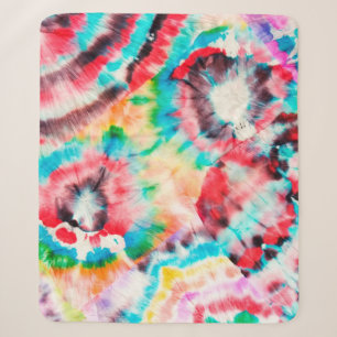 Red Hard Grunge. Shibori Muster. Golden Brush Gra Sherpadecke
