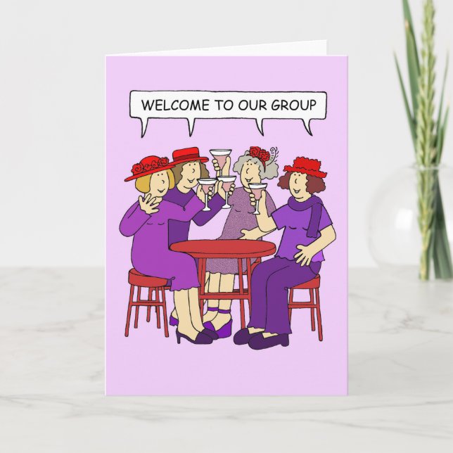 Red Hat Cartoon Ladys Willkommen in der Gruppe Karte (Vorderseite)