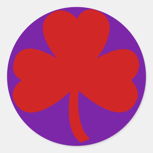 Red Hat Clover Runder Aufkleber (Vorderseite)