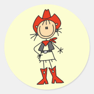 Red Hat-Cowgirl-T-Shirts und Geschenke Runder Aufkleber