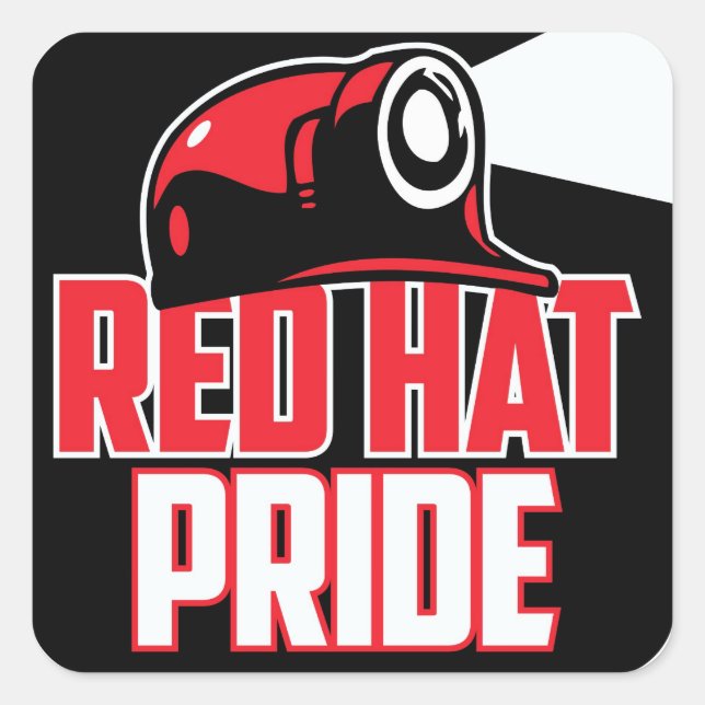 RED HAT PRIDE QUADRATISCHER AUFKLEBER (Vorderseite)
