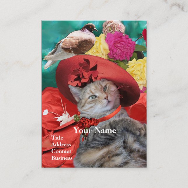 RED HAT PRINCESS TATUS Pet, Cat Beauty Salon Visitenkarte (Vorderseite)