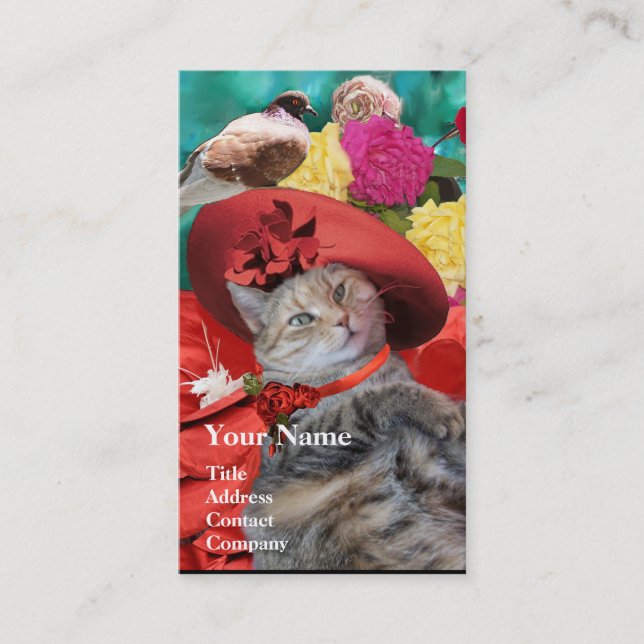 RED HAT PRINCESS TATUS Pet, Cat Beauty Salon Visitenkarte (Vorderseite)