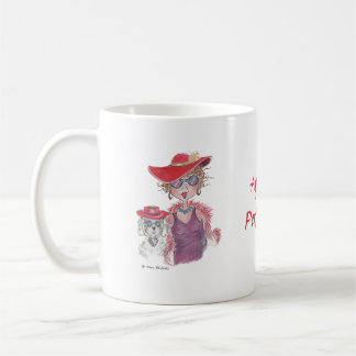 Red Hat Women and Poodle Kaffeetasse