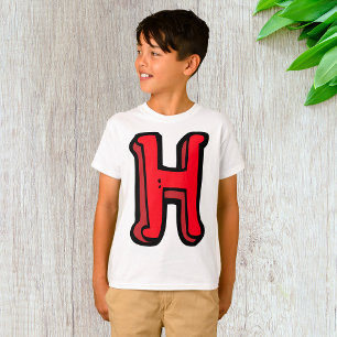 Red Hauptstadt Letter H Boys T-Shirt