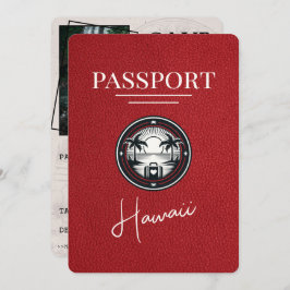Red Hawaii Passport Save the Date