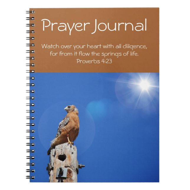 Red Hawk Wild Bird Prayer Journal (Devant)