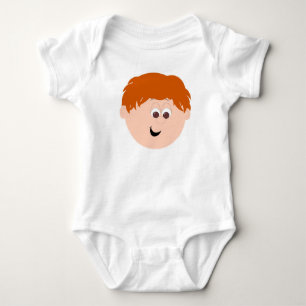 Red Head Little Boy and fun Graphics Baby Strampler