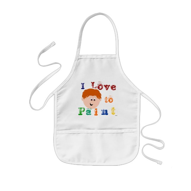 Red Head Little Boy Gesichtsfarbe Kinderschürze (Vorne)