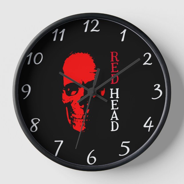 Red Head Wall Clock Uhr (Vorderseite)