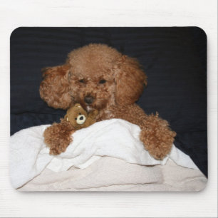 Red Headed Poodle Mouse Pad - Schlaflosigkeit Mousepad
