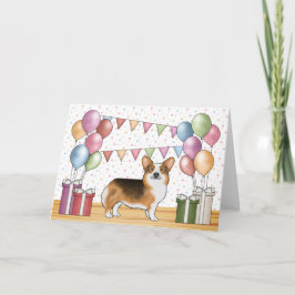 Red Headed Tri Pembroke Welsh Corgi Happy Birthday Karte