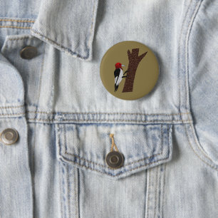 Red Headed Woodpecker Button