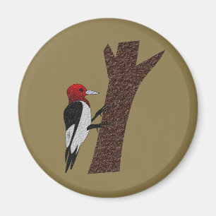 Red Headed Woodpecker Magnet