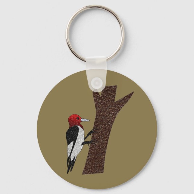 Red Headed Woodpecker Schlüsselanhänger (Vorderseite)