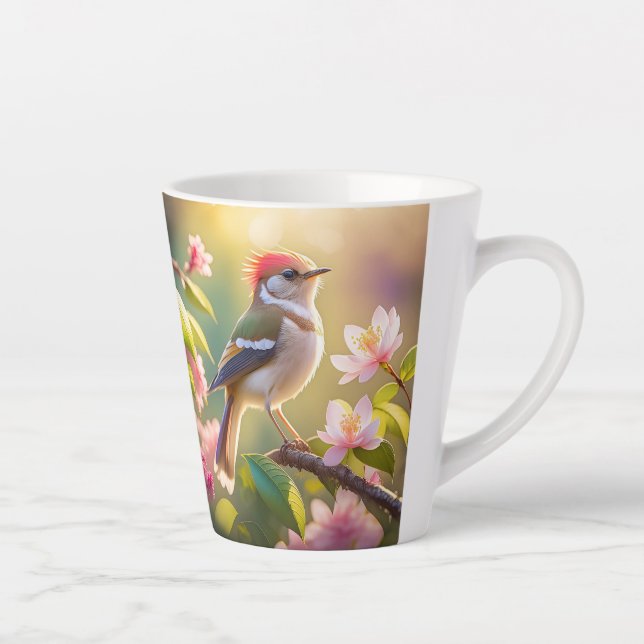 Red Header Buff Chested Warbler Fantasy Bird Milchtasse (Rechts)