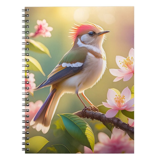 Red Header Buff Chested Warbler Fantasy Bird Notizblock (Vorderseite)
