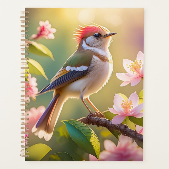 Red Header Buff Chested Warbler Fantasy Bird Planer (Vorderseite)