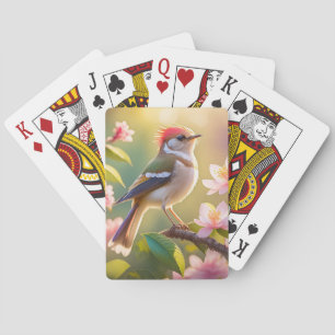 Red Header Buff Chested Warbler Fantasy Bird Spielkarten
