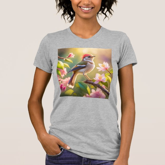 Red Header Buff Chested Warbler Fantasy Bird T-Shirt (Vorderseite)