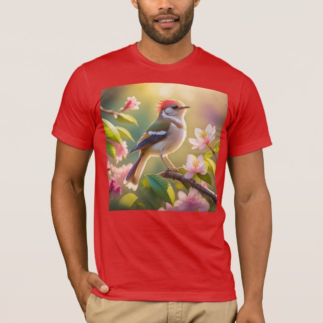 Red Header Buff Chested Warbler Fantasy Bird T-Shirt (Vorderseite)