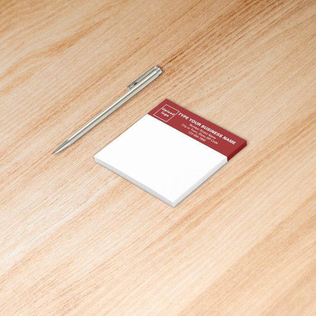 Red Heading White Square Beitrag Notiz (Build brand name awareness. Your business brand on red heading of square post it note.)