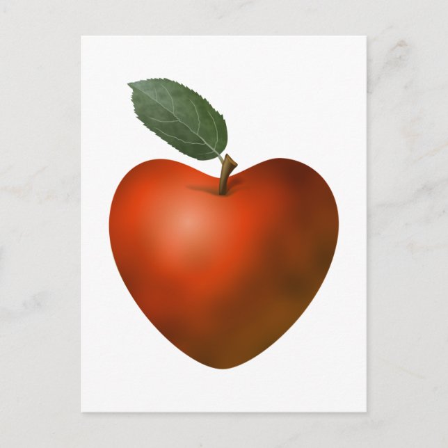 Red Heart Apple - Postkarte (Vorderseite)