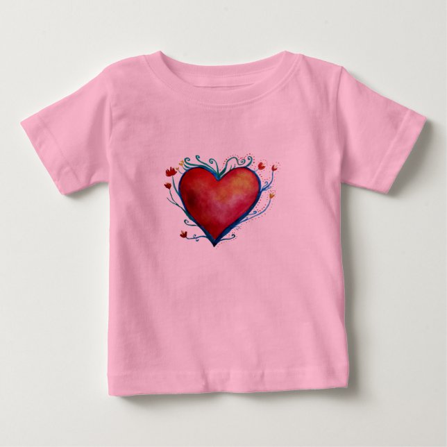 Red Heart Baby Tutu Bodysuit Baby T-shirt (Vorderseite)