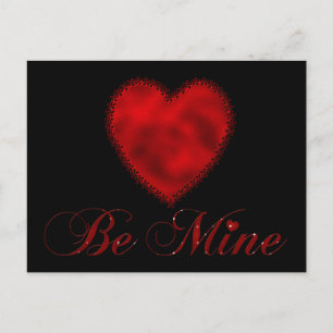 Red Heart Be Mine Valentine's Day Cartes postales