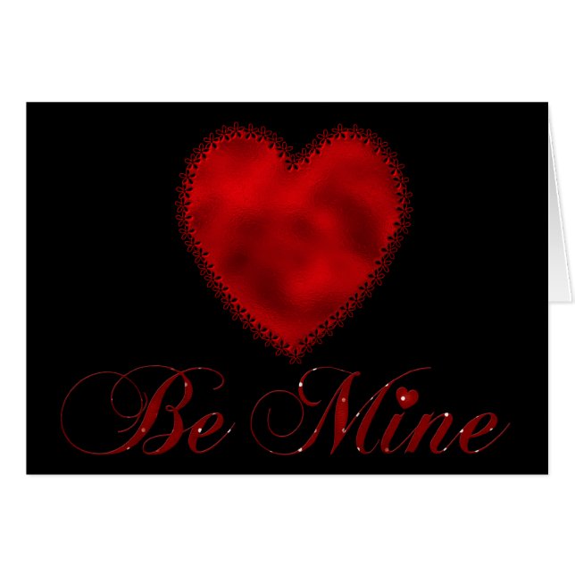 Red Heart Be my Greve Card (Vorderseite (Horizontal))