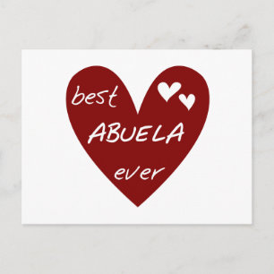 Red Heart Best Abuela Ever T - Shirt und Geschenke Postkarte