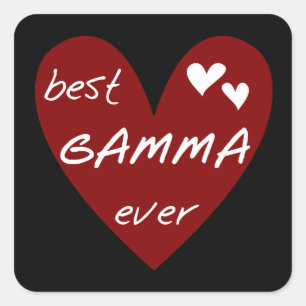 Red Heart Best Gamma Ever Tshirts und Geschenke Quadratischer Aufkleber