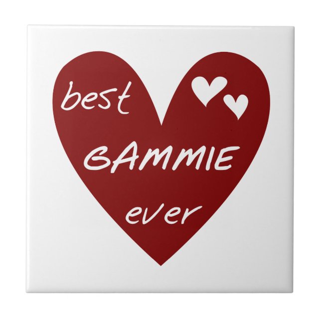 Red Heart Best Gammie Ever Geschenke Fliese (Vorderseite)