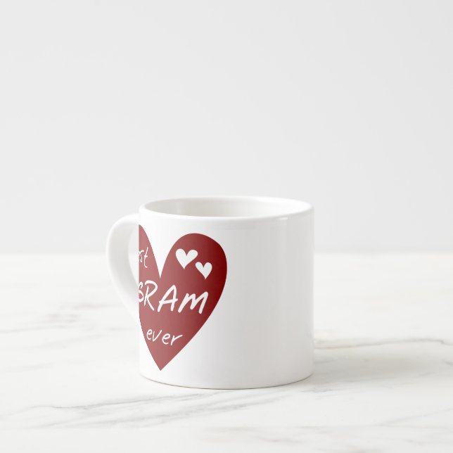 Red Heart Best Gram Ever Geschenke Espressotasse (Vorderseite Links)