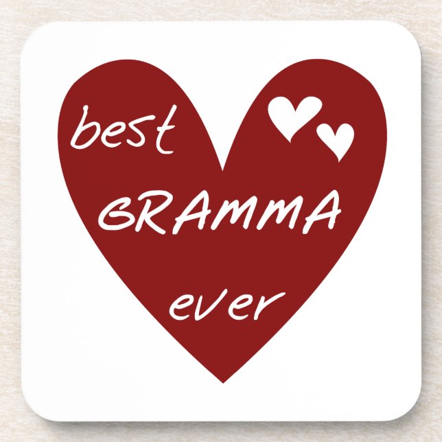 Red Heart Best Gramma Ever Geschenke Getränkeuntersetzer (Vorderseite)
