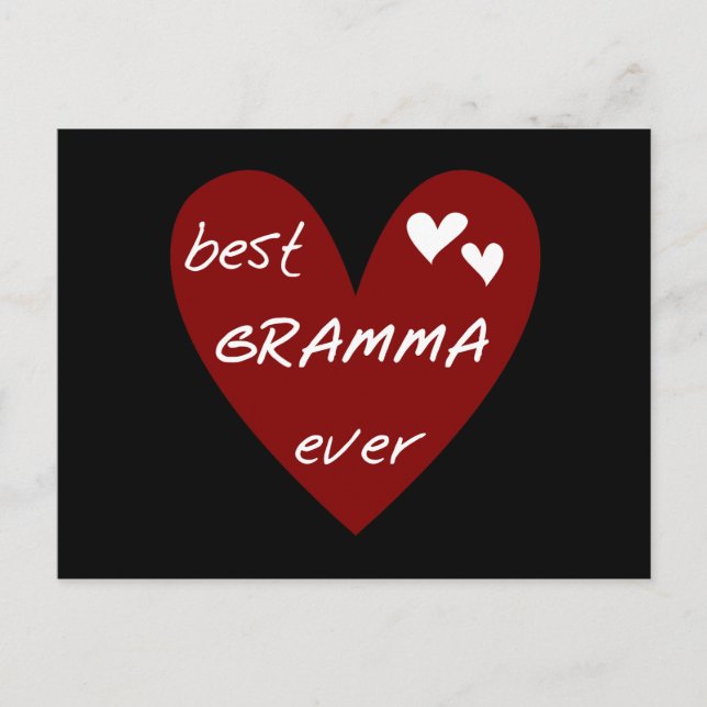 Red Heart Best Gramma Ever T - Shirt und Geschenke Postkarte (Vorderseite)