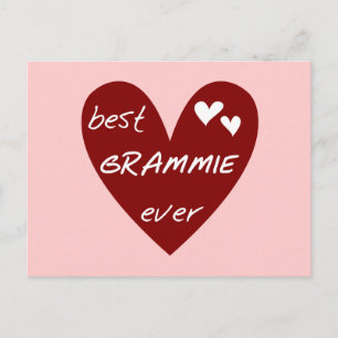 Red Heart Best Grammie Ever T - Shirt und Geschenk Postkarte
