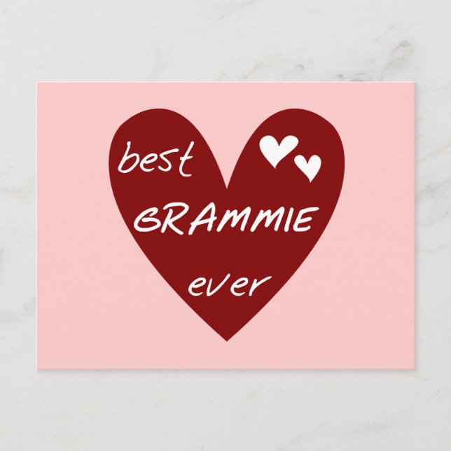Red Heart Best Grammie Ever T - Shirt und Geschenk Postkarte (Vorderseite)