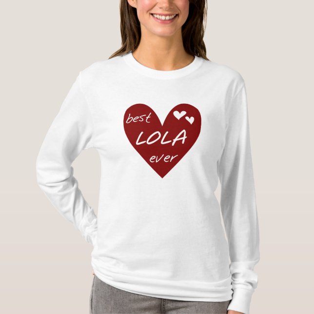 Red Heart Best Lola Ever T-shirts et cadeaux (Devant)