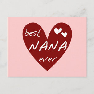 Red Heart Best Nana Ever T - Shirt und Geschenke Postkarte