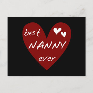Red Heart Best Nanny Ever T - Shirt und Geschenke Postkarte