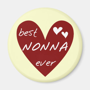 Red Heart Best Nonna Ever T - Shirt Geschenke Magnet
