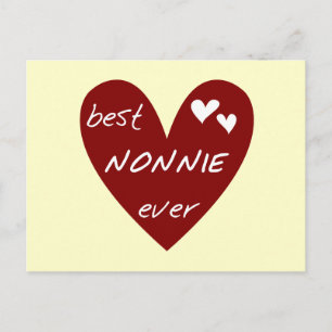 Red Heart Best Nonnie Ever T - Shirt und Geschenke Postkarte